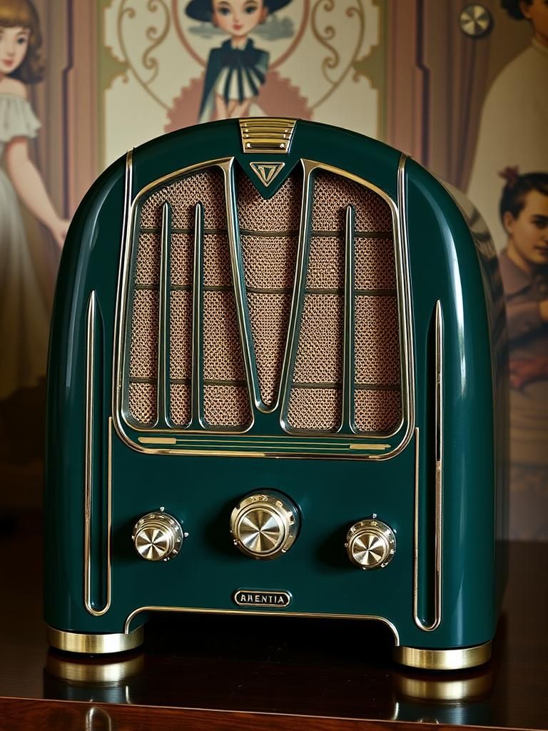 Art Deco 1950s Bakelite Tube Radio