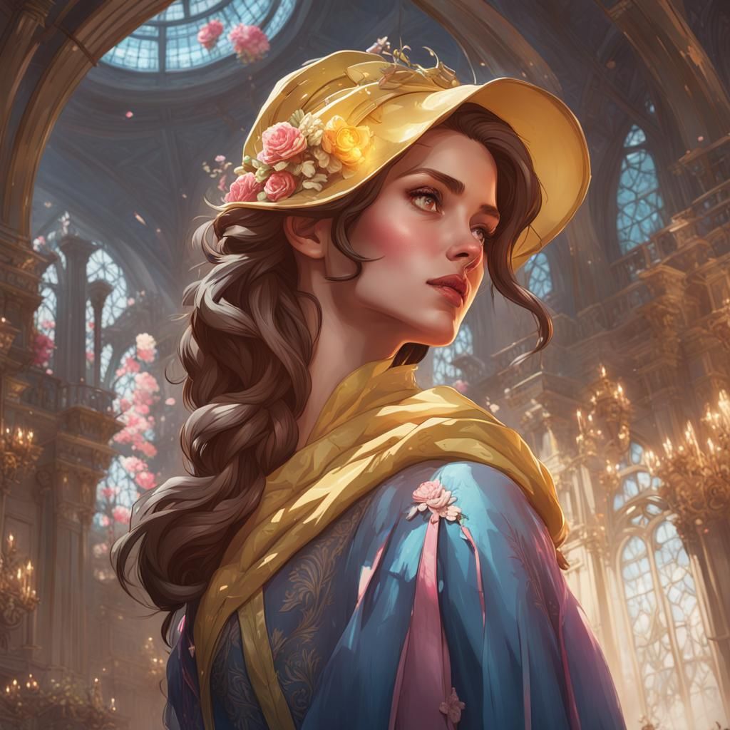 Poisoned Belle: Hyperdetailed Portrait in Art Nouveau Style