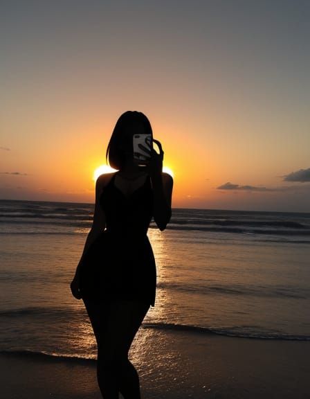 Moody Sunset Silhouette Selfie