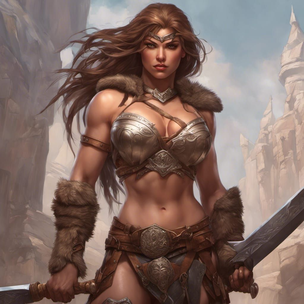 Voluptuous Barbarian Girl in Detailed 8k Render