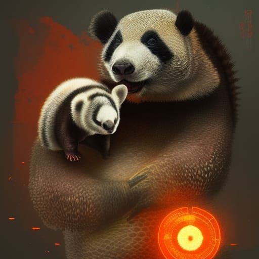 Armadillo Panda Bear Hybrid Concept Art