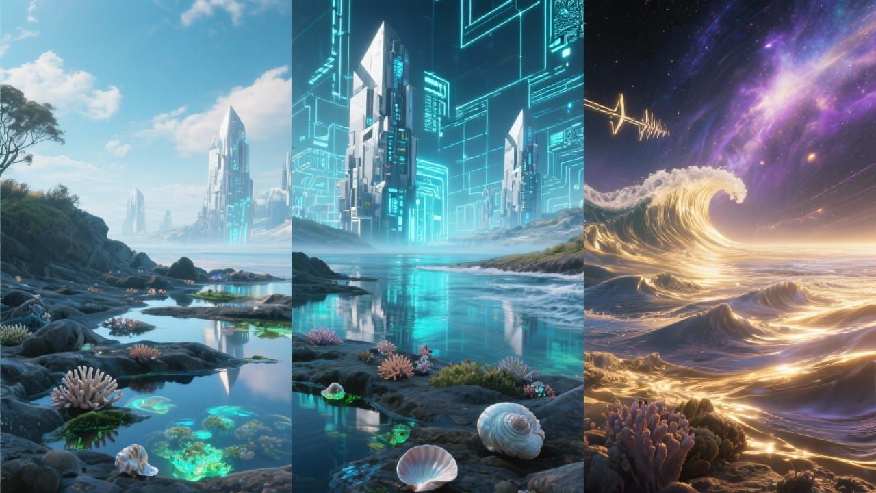 Surreal Triptych Inspired by Rush's Natural Science