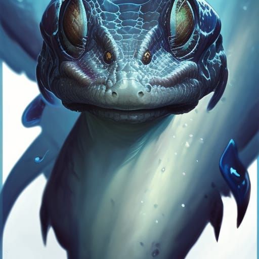 Detailed Dragon Salamander Portrait in Trending Art Style
