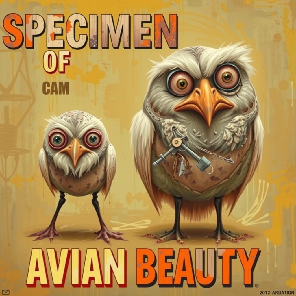 Text at the top that says "SPECIMEN OF" in a 3D, bold, gritt...