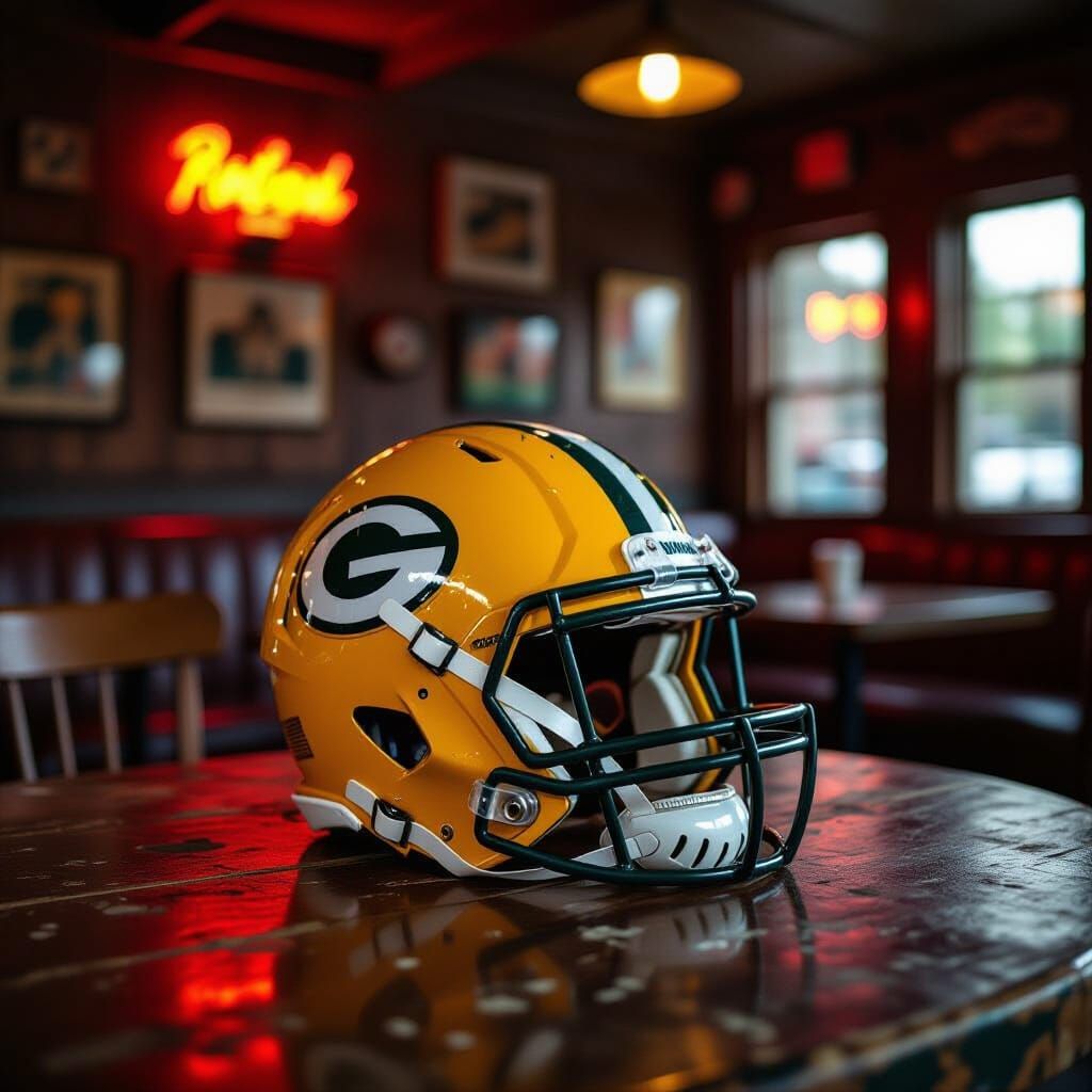 Green Bay Packers Helmet in Vintage Sports Bar
