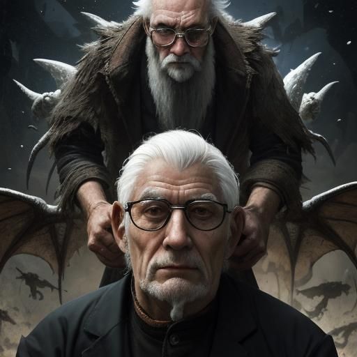 Surreal Demon Summoner in Cyberpunk Style