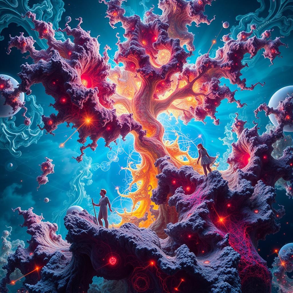 Dystopian Fractal Synthbrains in Chromatic Dance