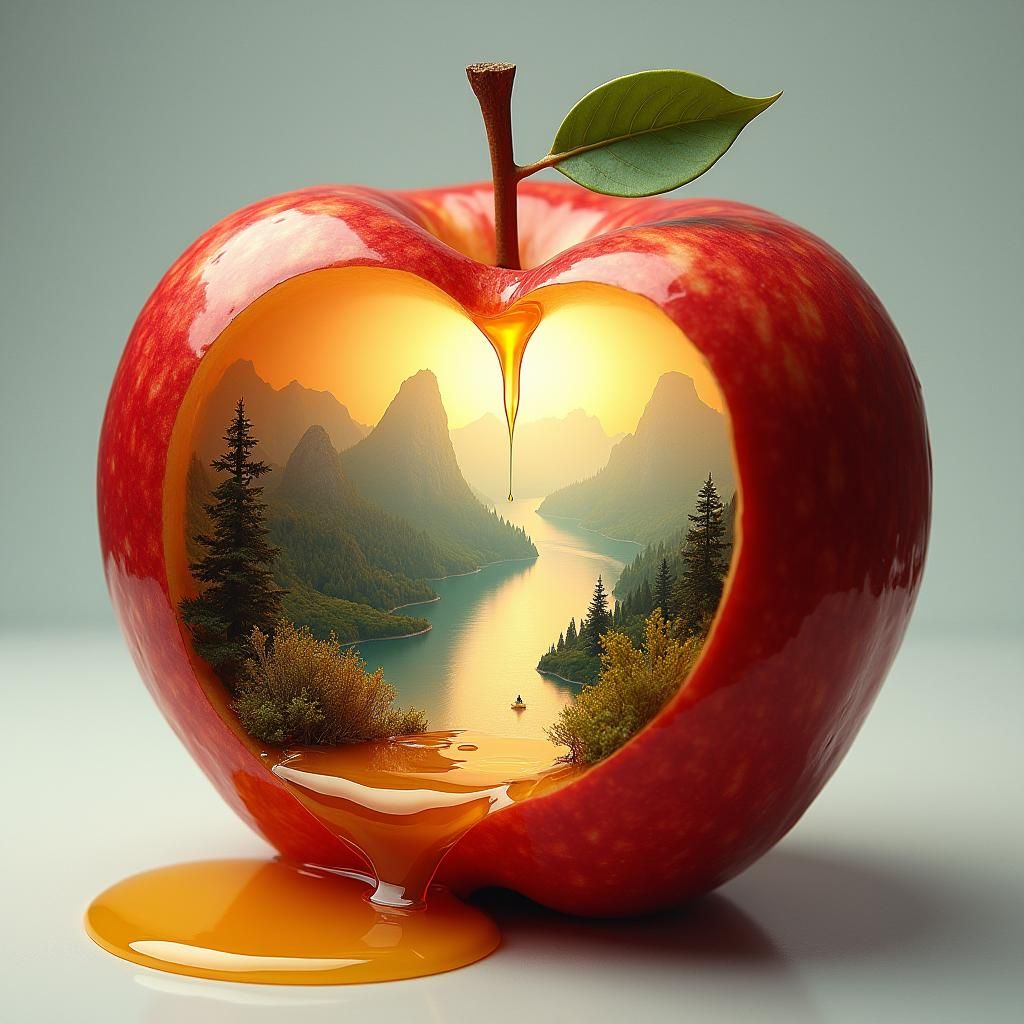 Honeyed Apple Reveals Ethereal Landscape, as Surreal Art