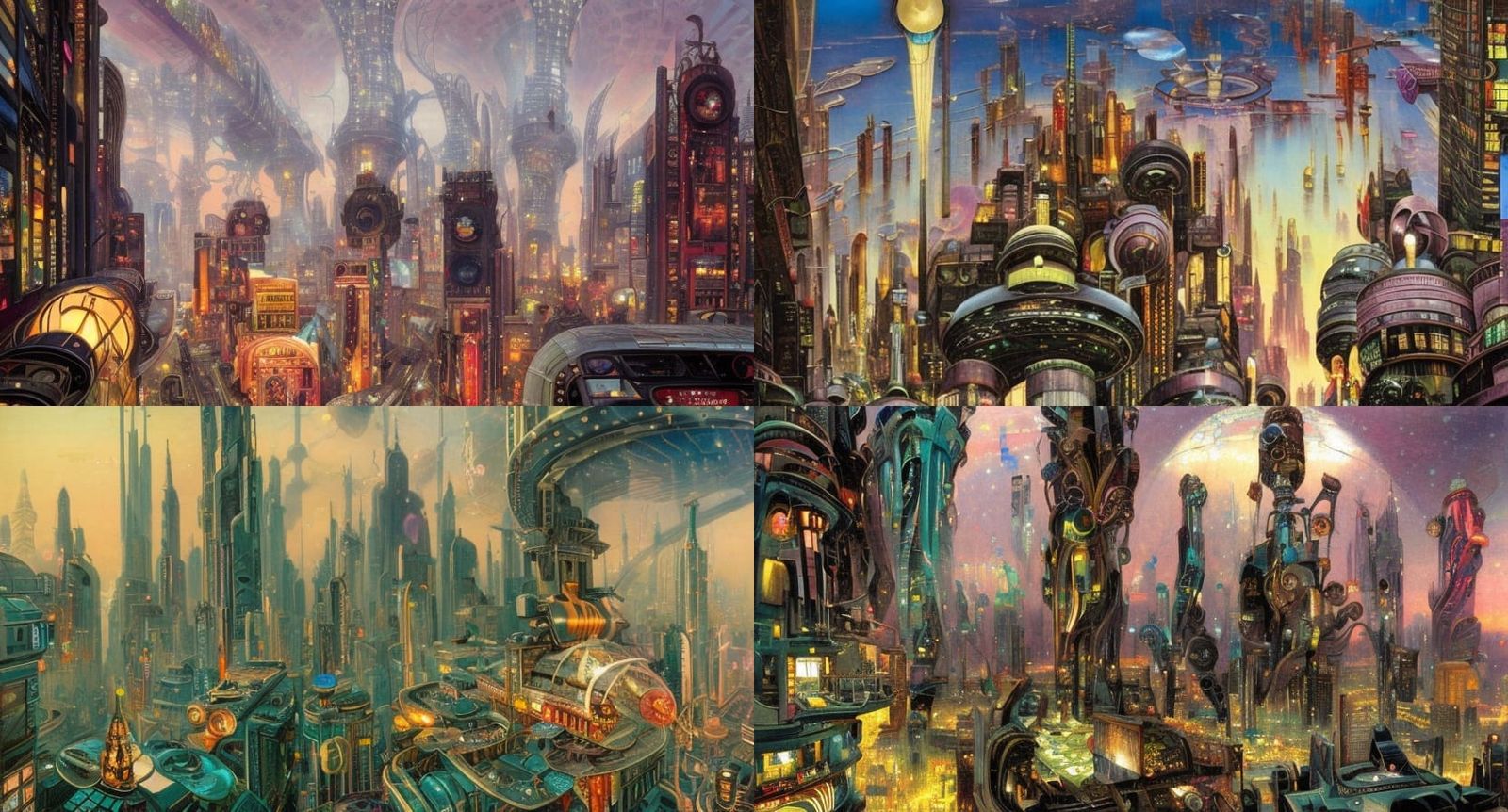 Futuristic Metropolis in Art Deco Style