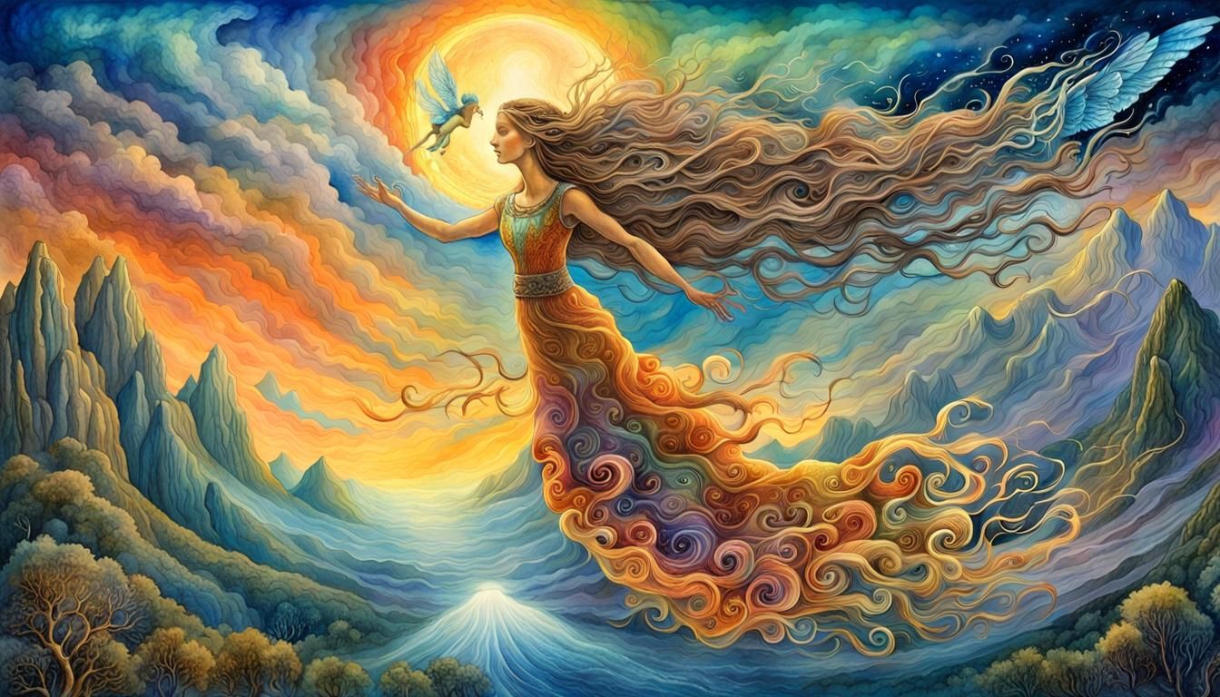 Winged Goddess in Motion: Fairytale Magic Realism