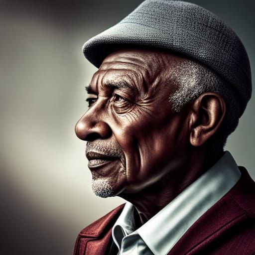 Old Man in Teenager Clothes: Hyperrealistic Image