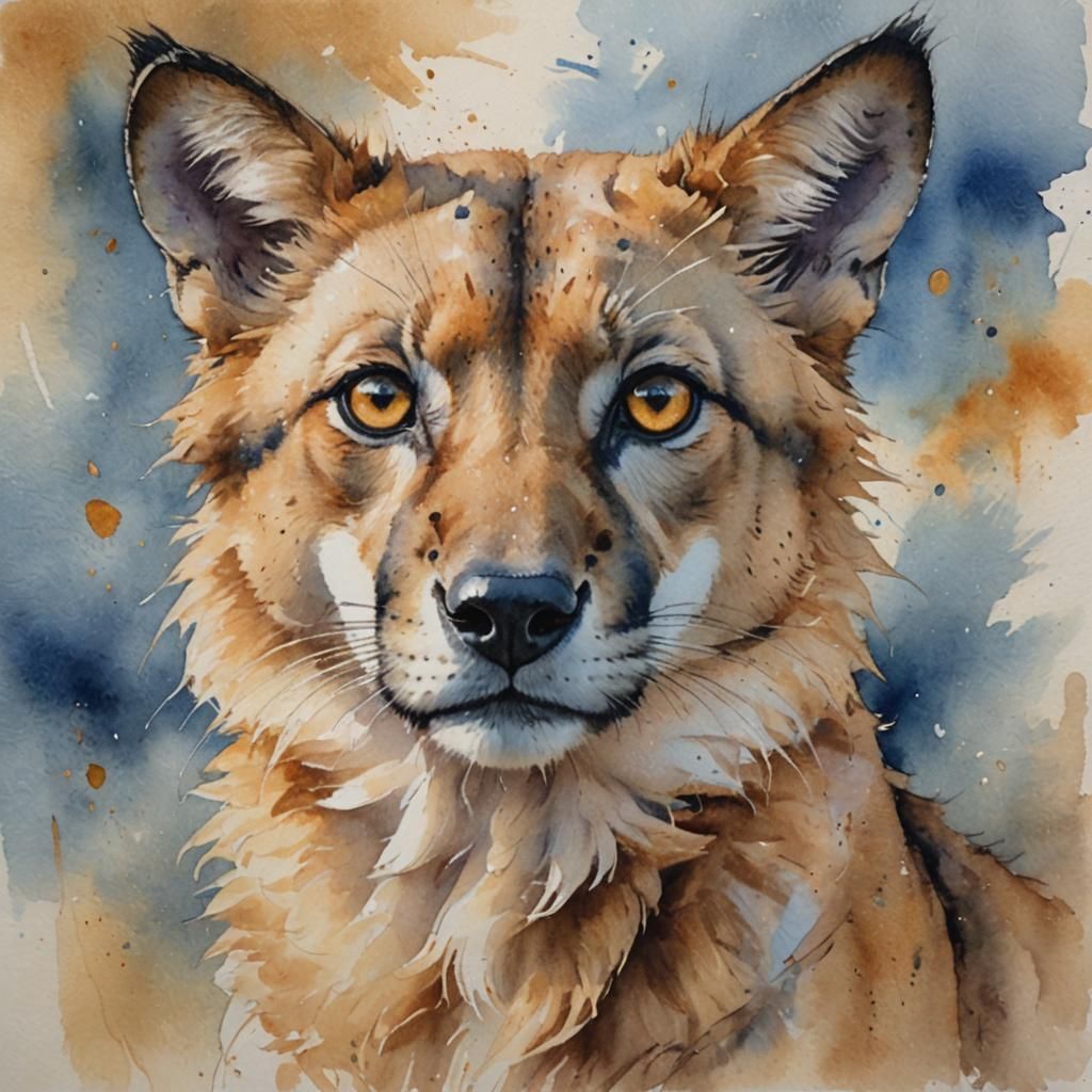 Watercolor Gazeli Portrait with Dreamy Atmosphere