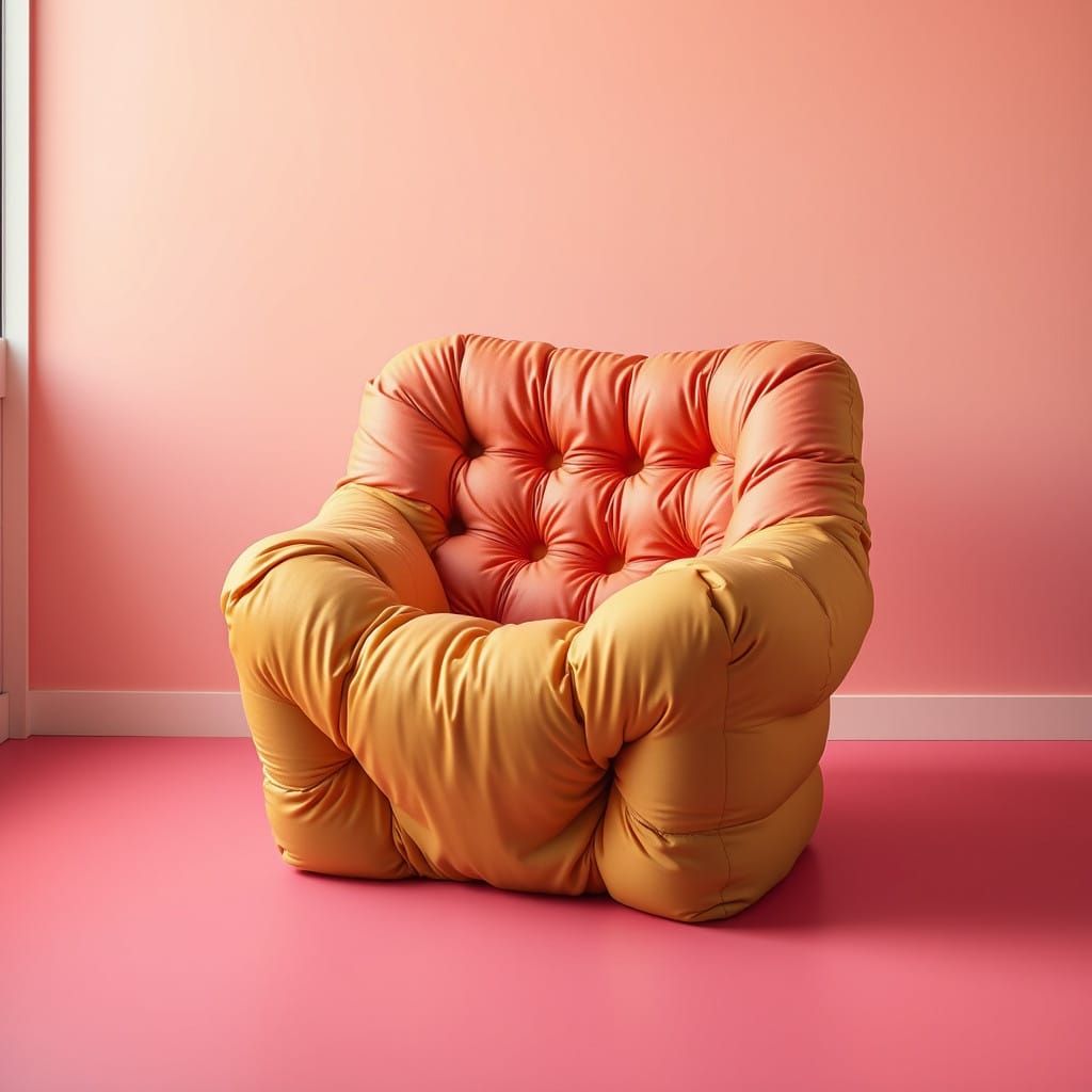 Vibrant Modular Puffy Chair in High-Resolution Photography
