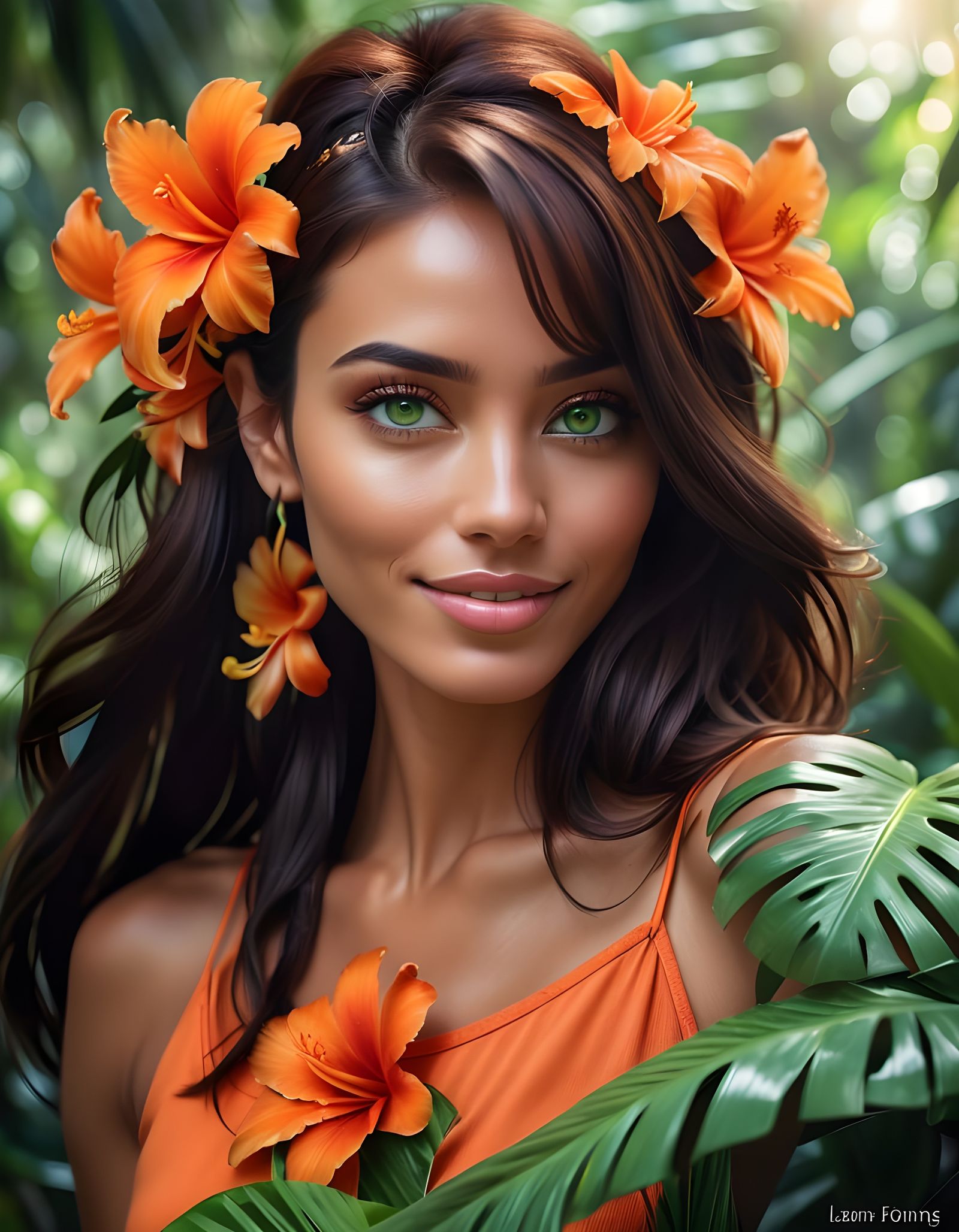 Sensual Island Goddess in a Tropical Paradise