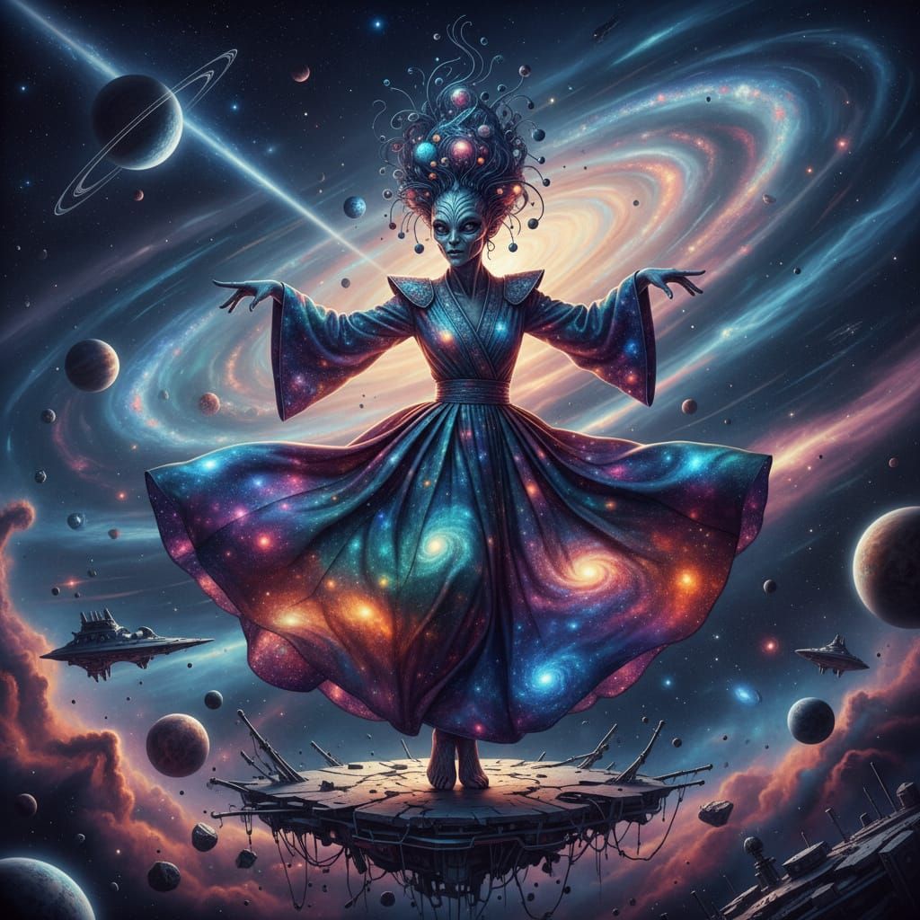 Space-Time Fabric Couture, Flouncing in Colour-Time Shift