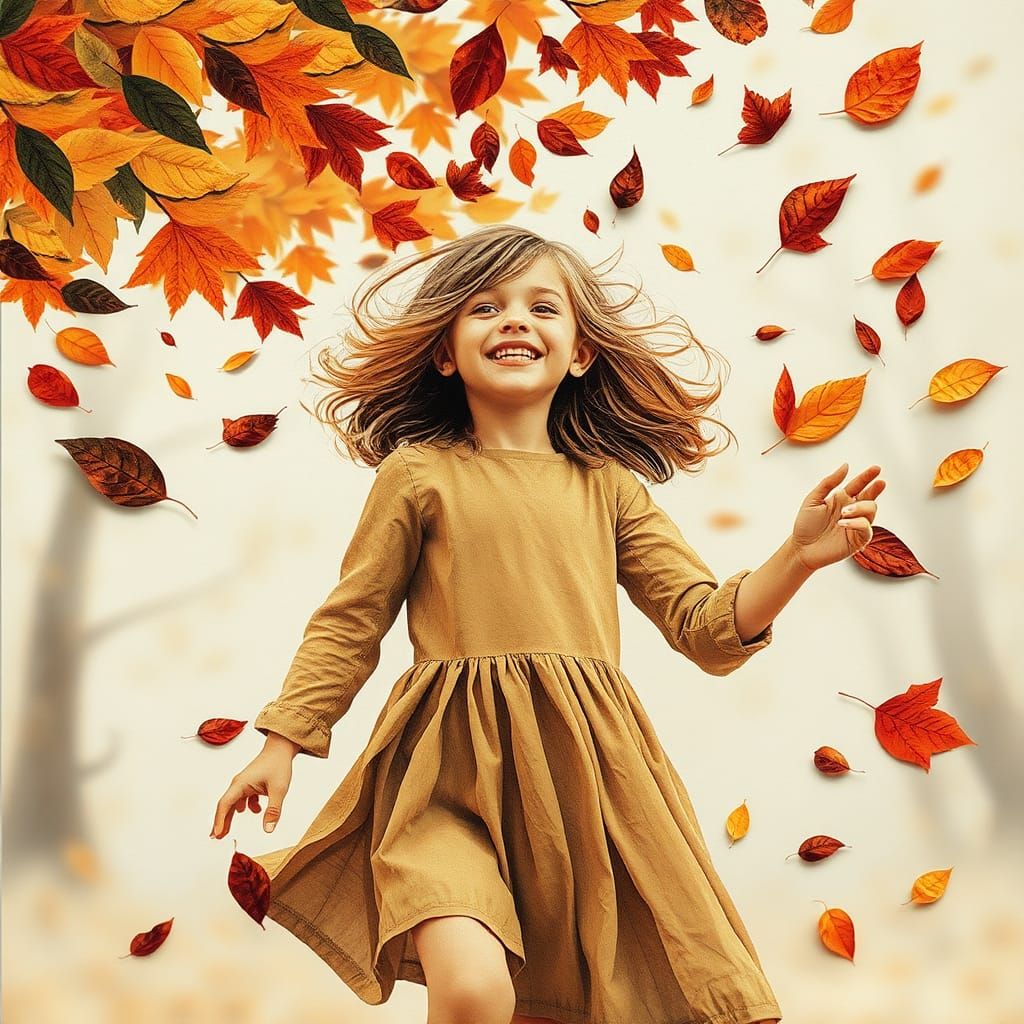 Paper Collage of a Child's Autumn Joy