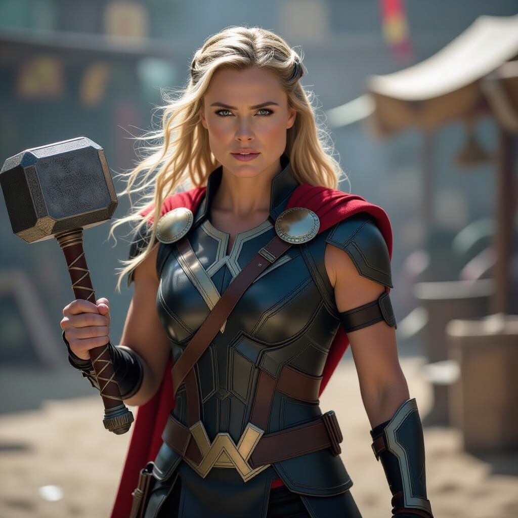 Mighty Thor: Cinematic Film Still with Film Grain