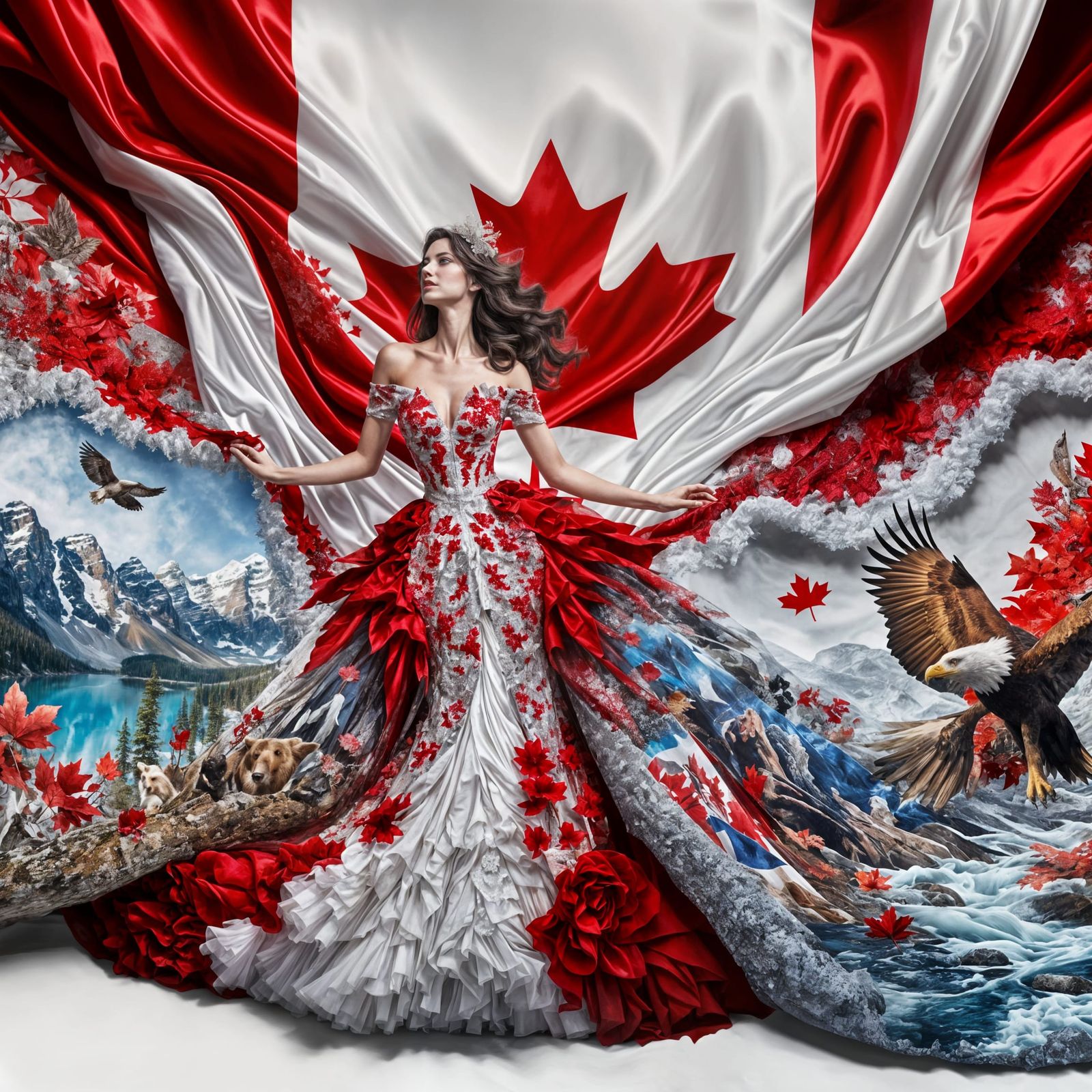 Canadian Lady in Haute Couture Gown