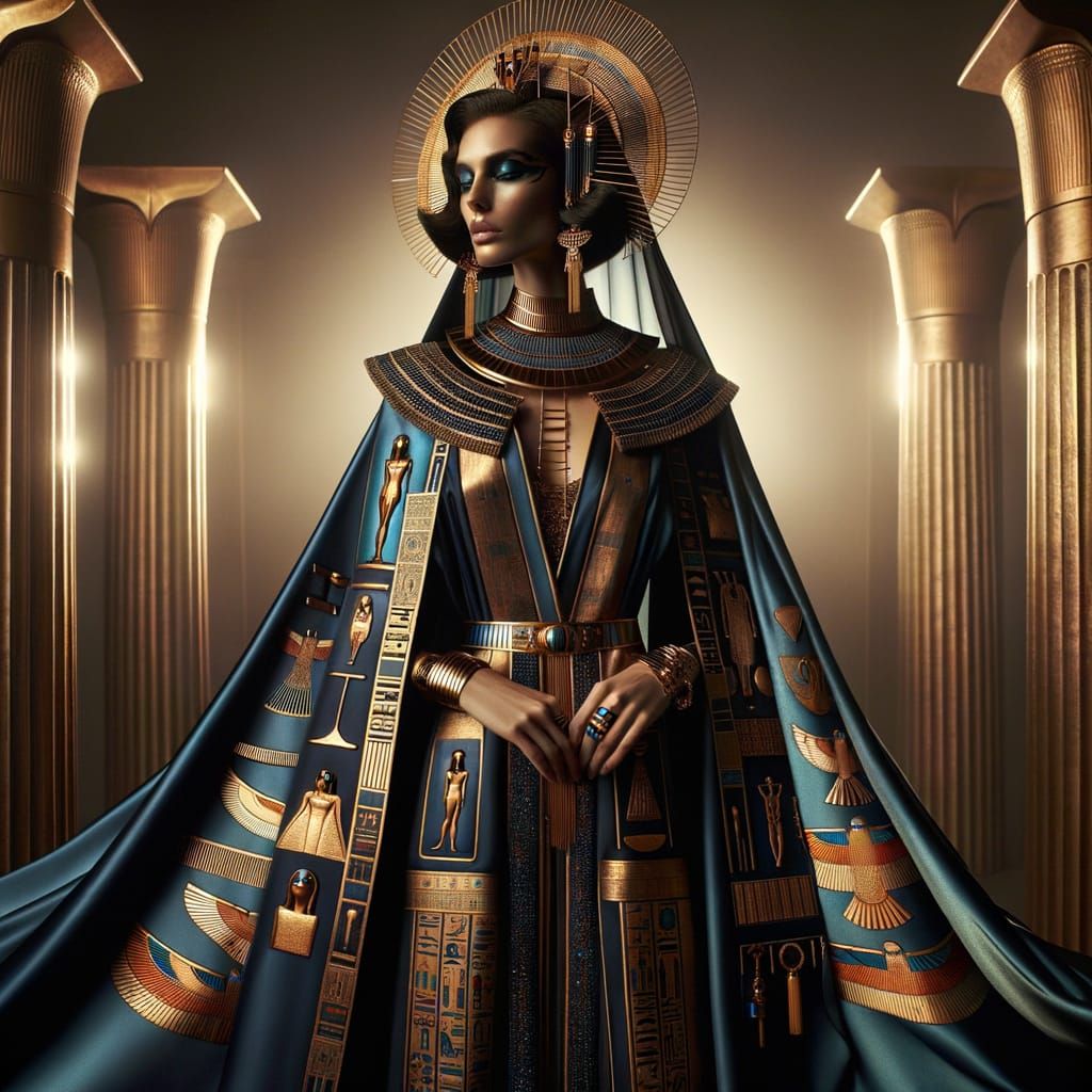 Ancient Egyptian Queen in Futuristic Regalia
