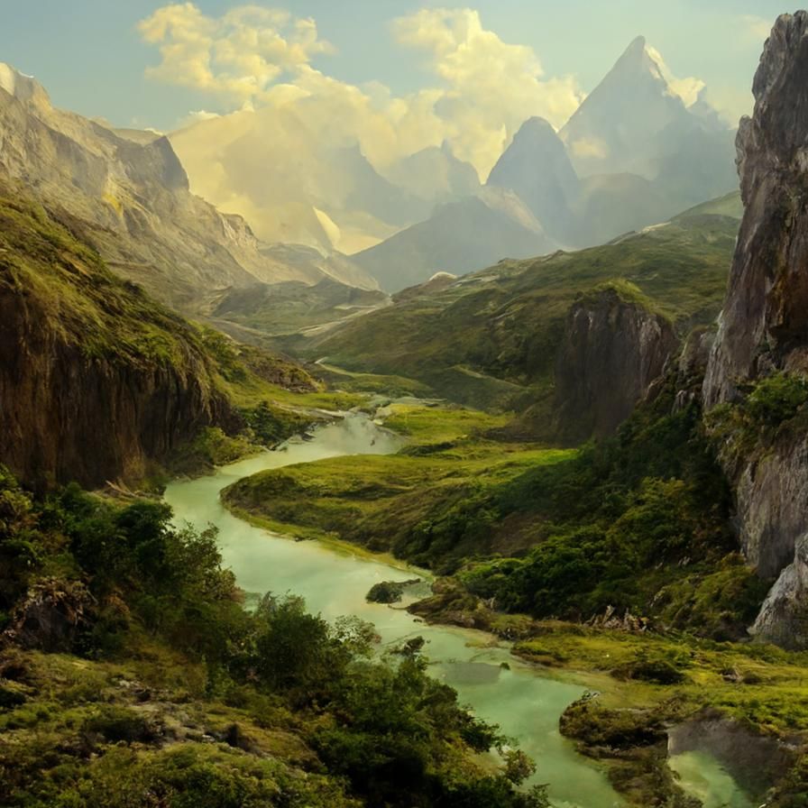 Idyllic River Valley Landscape