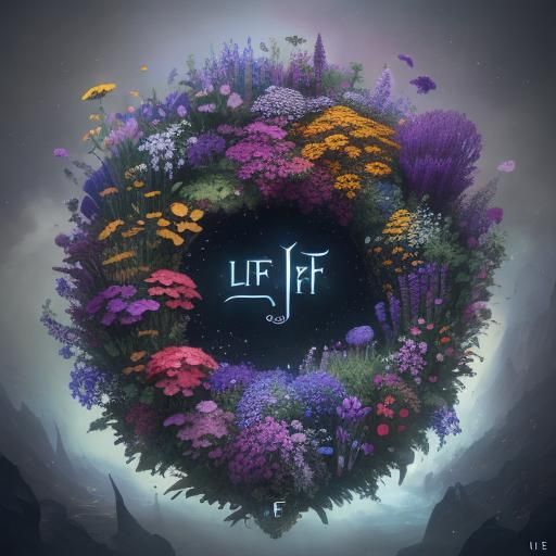 Floral Letter F: Detailed Fantasy Concept Art