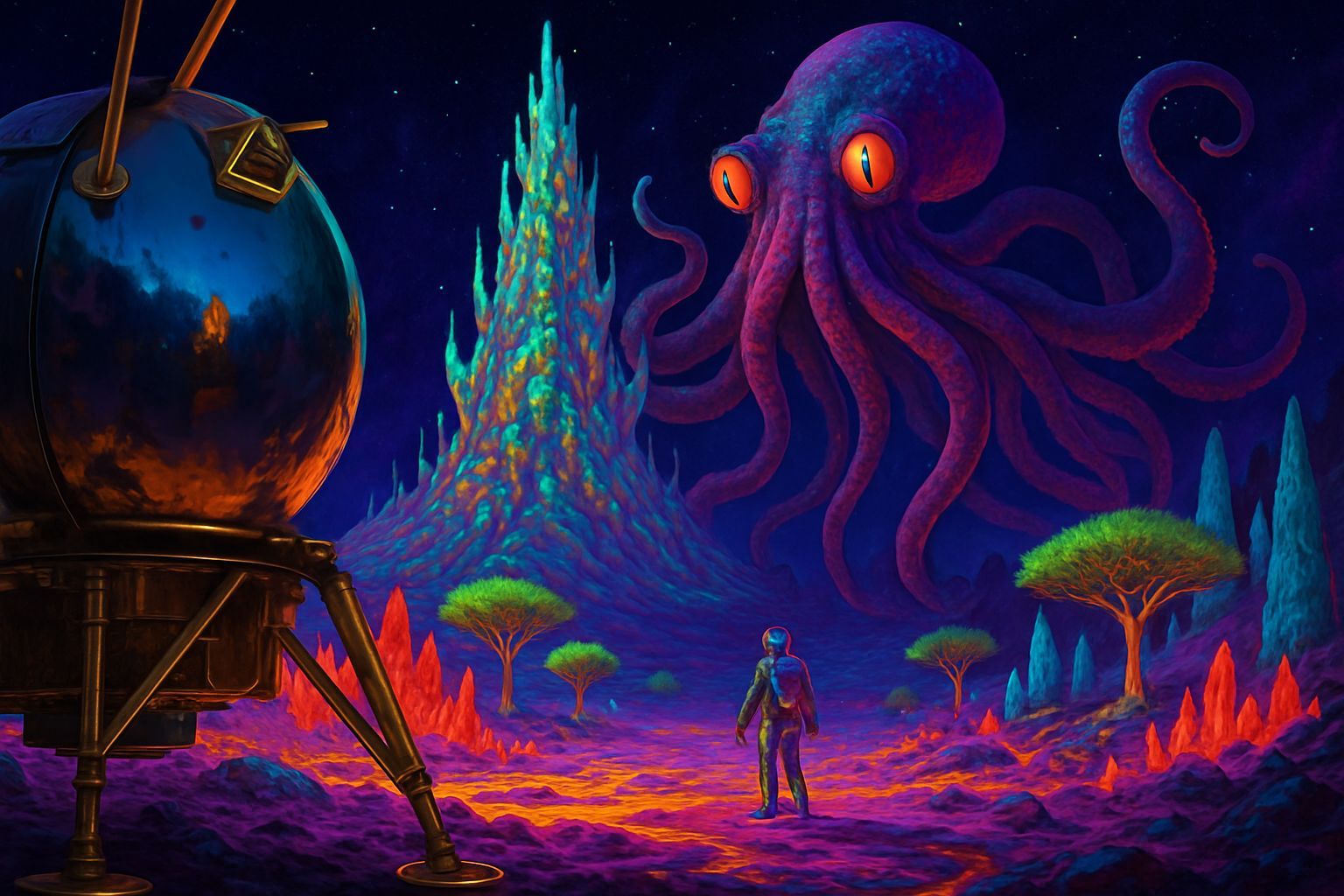 Psychedelic Alien Termite Castle With Gas Kraken