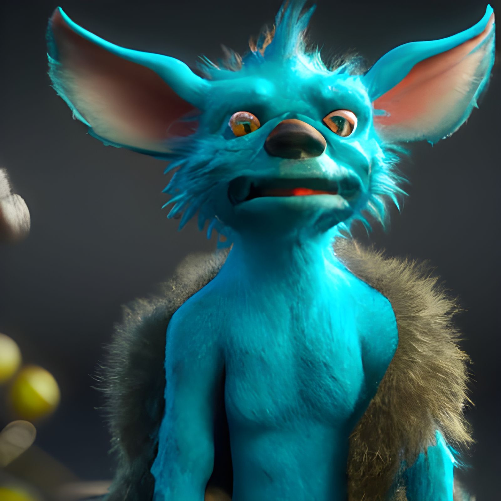 Detailed Cyan Kobold Concept Art in 8K