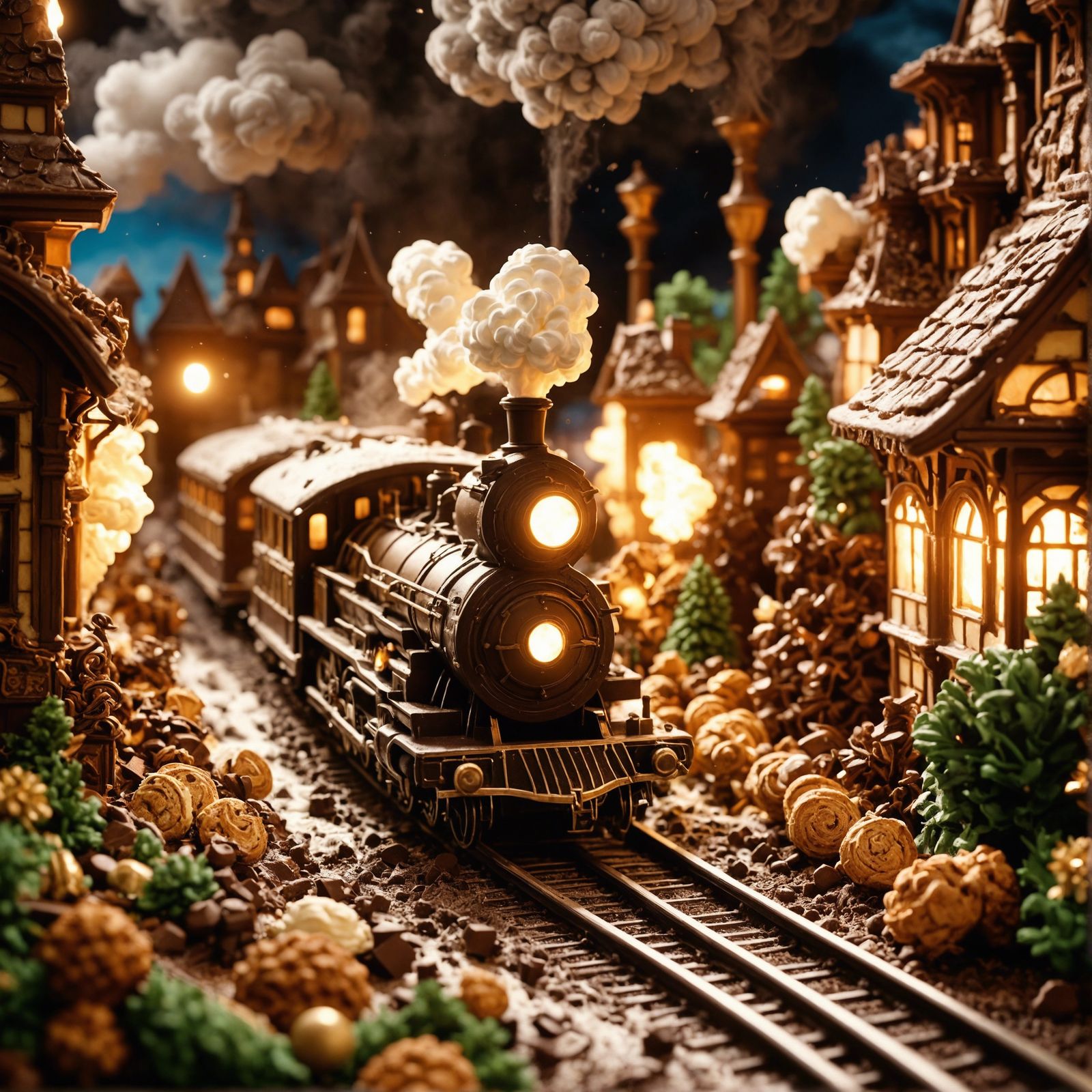 Chocolate train drives through town