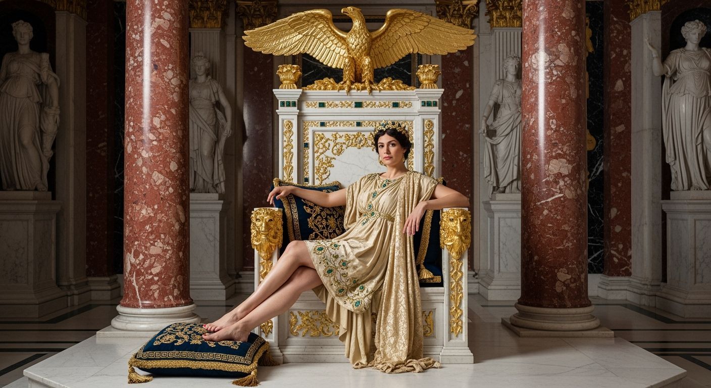Empress Messalina in Lavish Throne Room