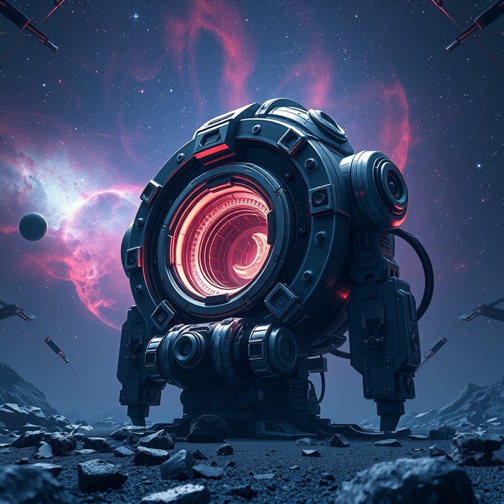 Rosette Nebula with Intricate Mech Details in 8K