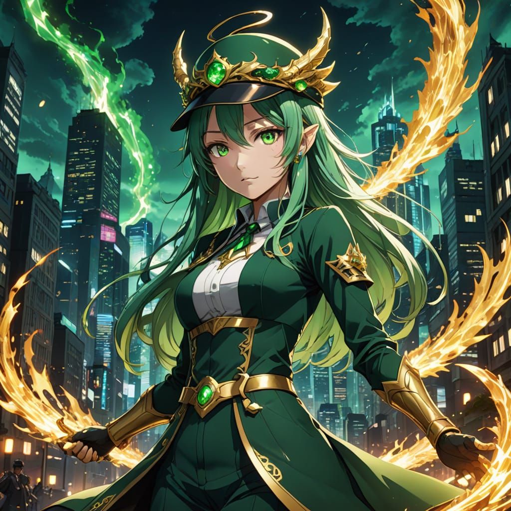 Green Gem Warrior Unleashes Psychic Powers on Dragons