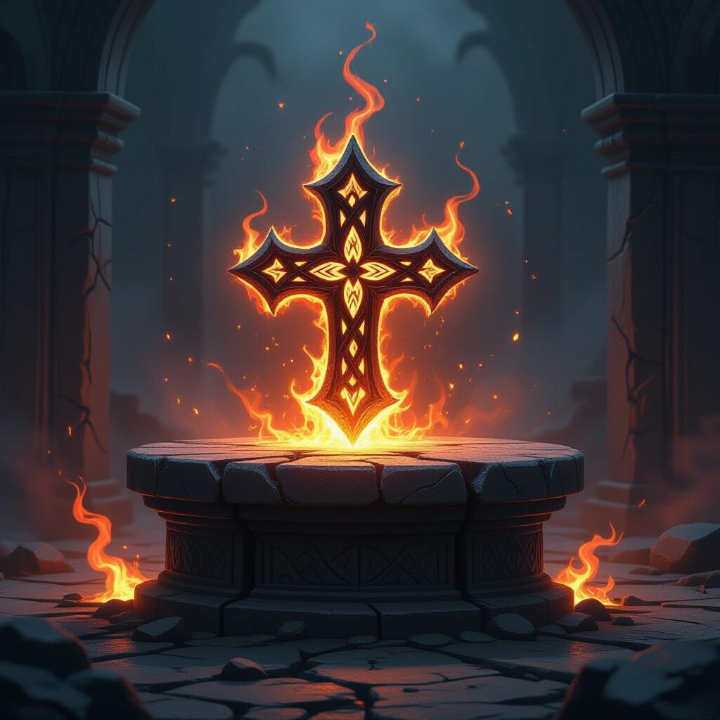 Glowing Rune of Malice with Dark Energy