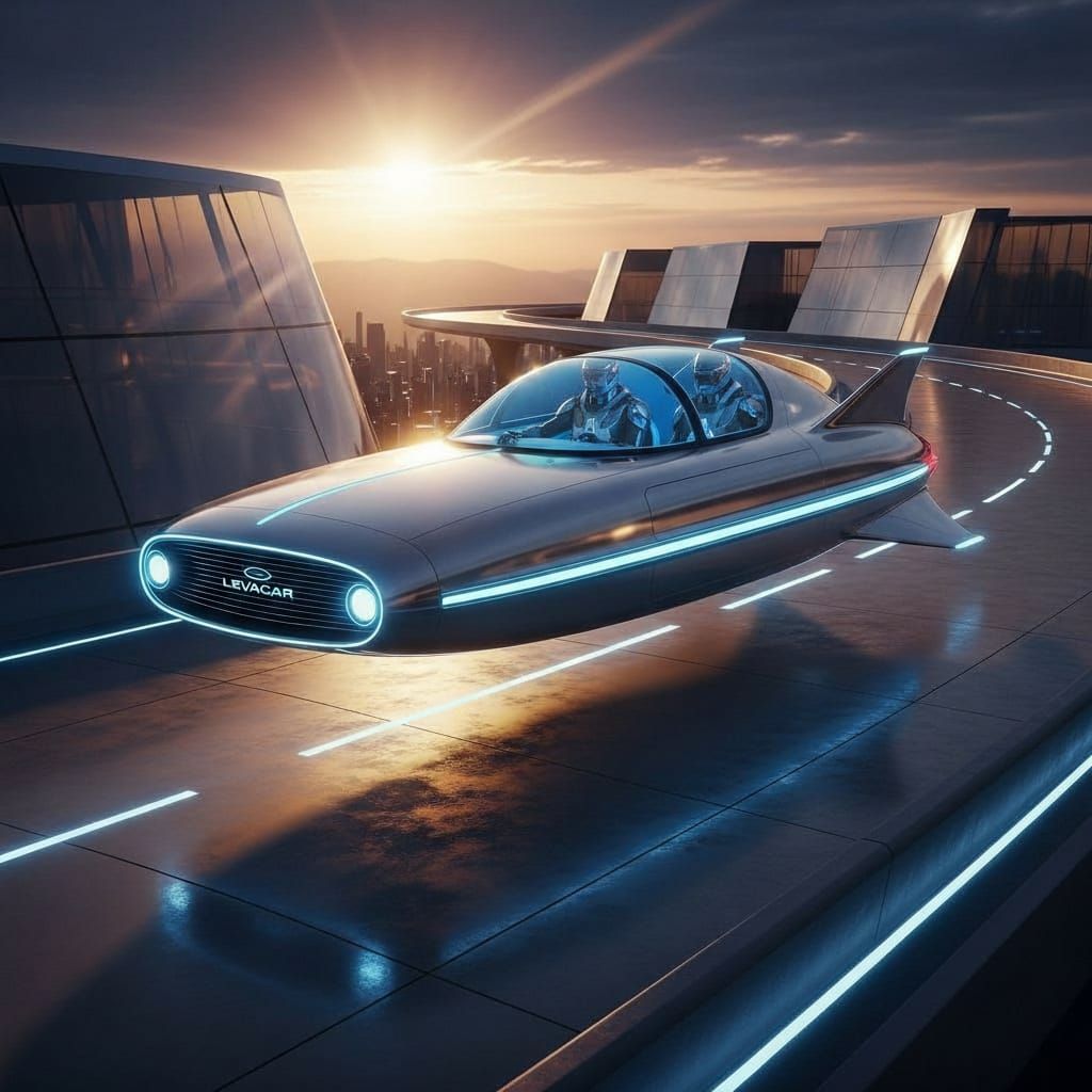 Ford Levacar Concept: Retro-Futuristic Hovercar in Syd Mead ...