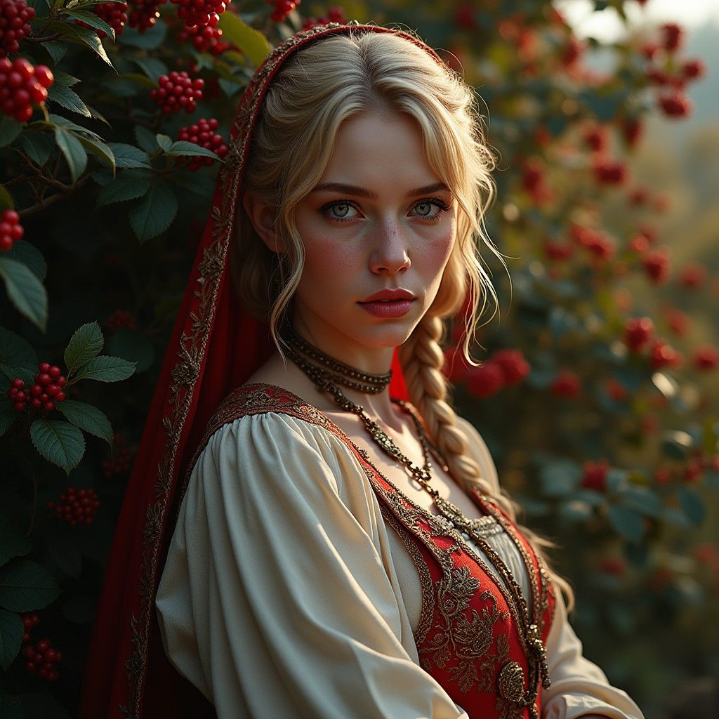 Slavic Woman in Traditional Dress: Fantasy Art