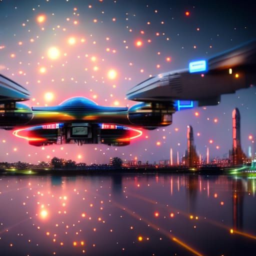 Futuristic Intergalactic Spaceport in Hyperrealistic Photogr...