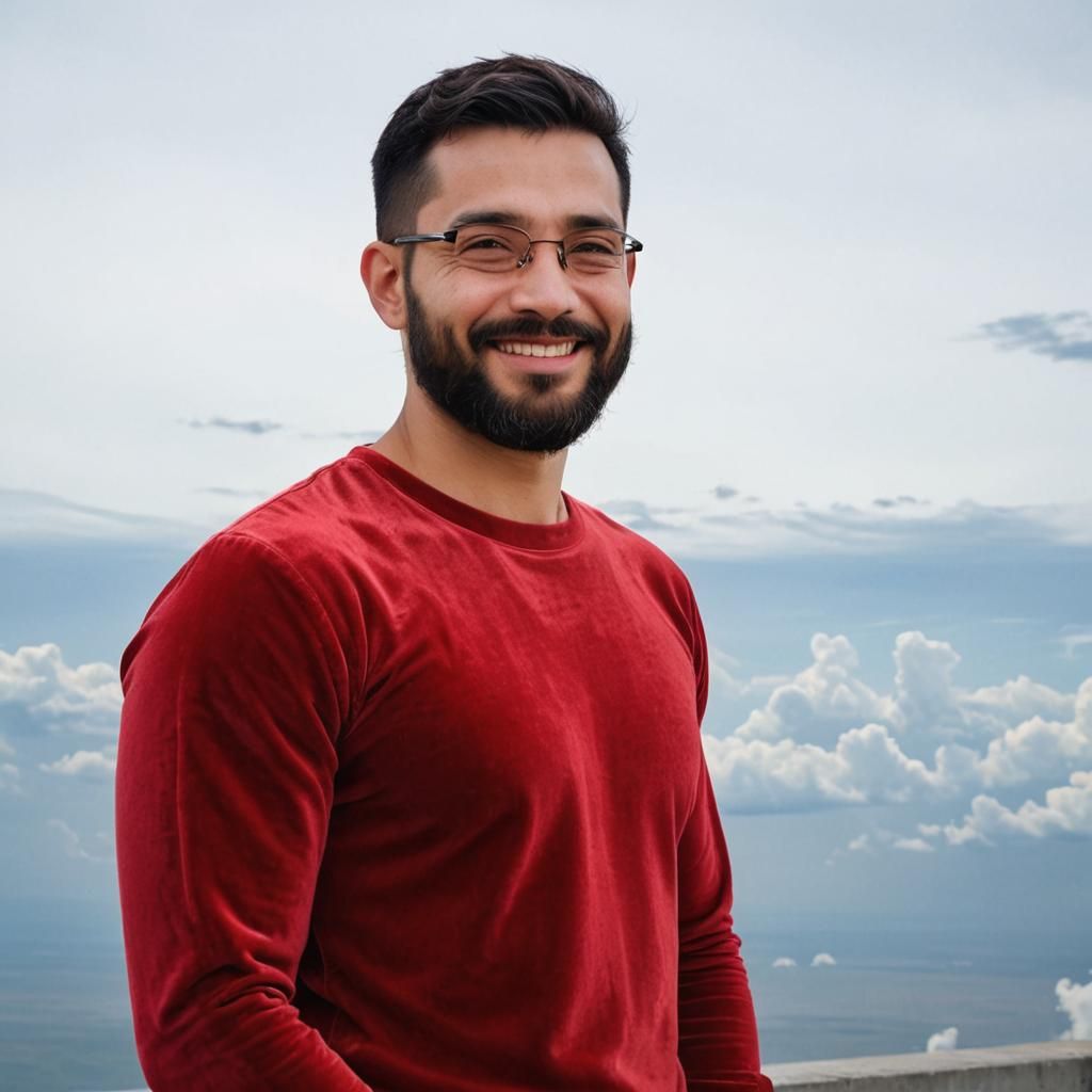Bearded Man with Glasses as Impasto Oil Painting