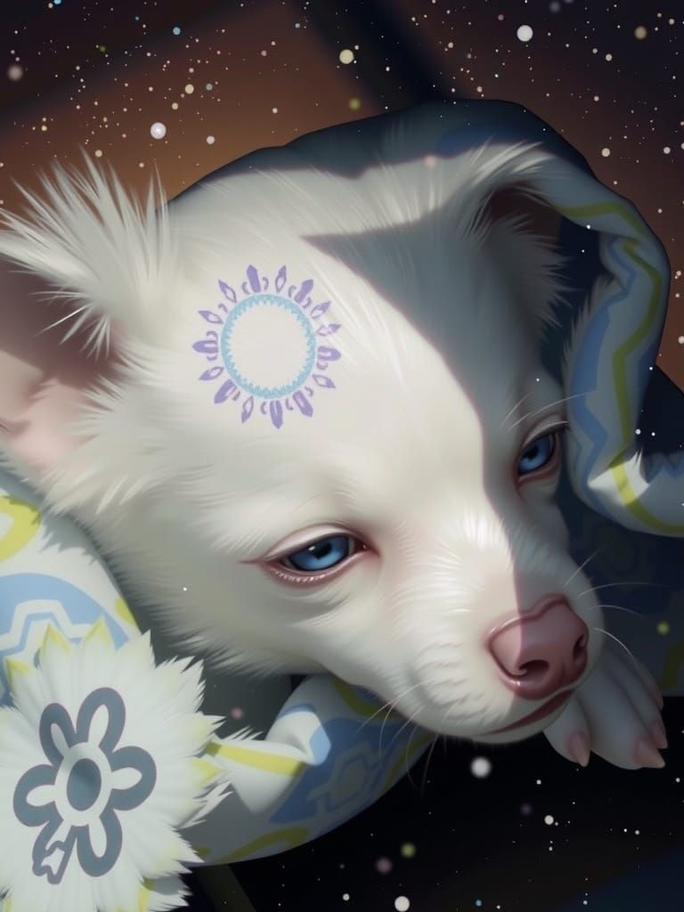 White Chihuahua in 3D Anime Art Style