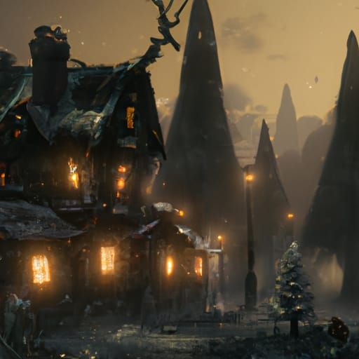 Creepy Christmas: A Dramatic Digital Painting