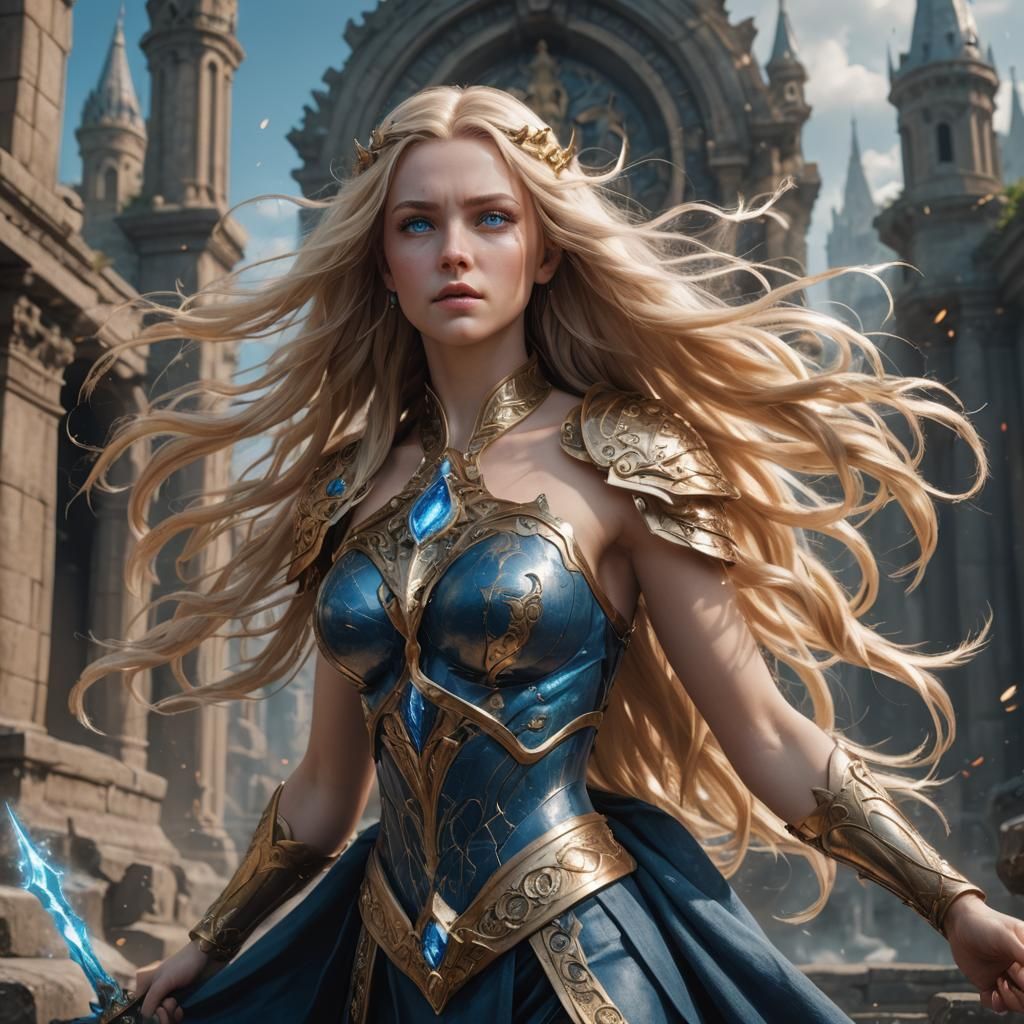 Blonde Goddess Ready to Fight: Fantasy Concept Art