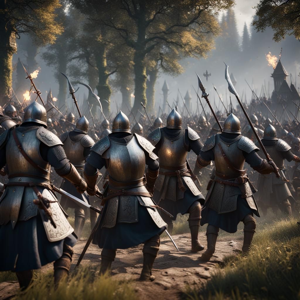 Epic Medieval Battle in 3D Game Cinematic Style