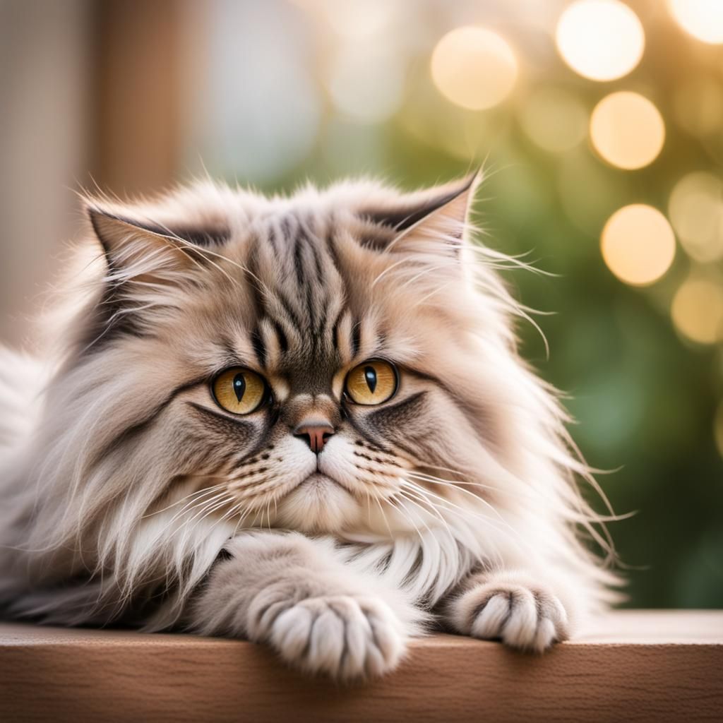 Fluffy Persian Cat in Professional Photo Style