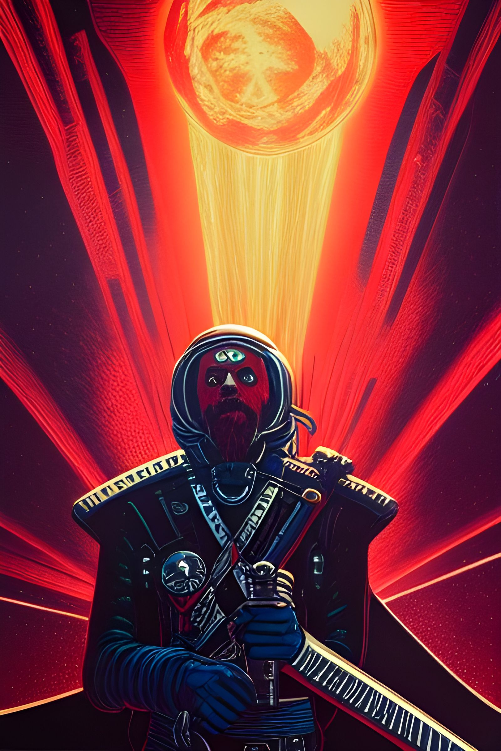 Space Pirate Portrait in Romanticism Poster Art Style