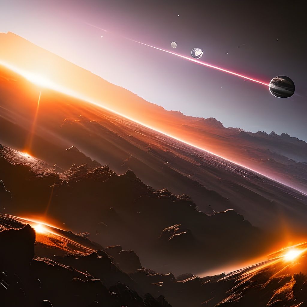 Planetary Collision: A Hyper-Detailed Digital Illustration