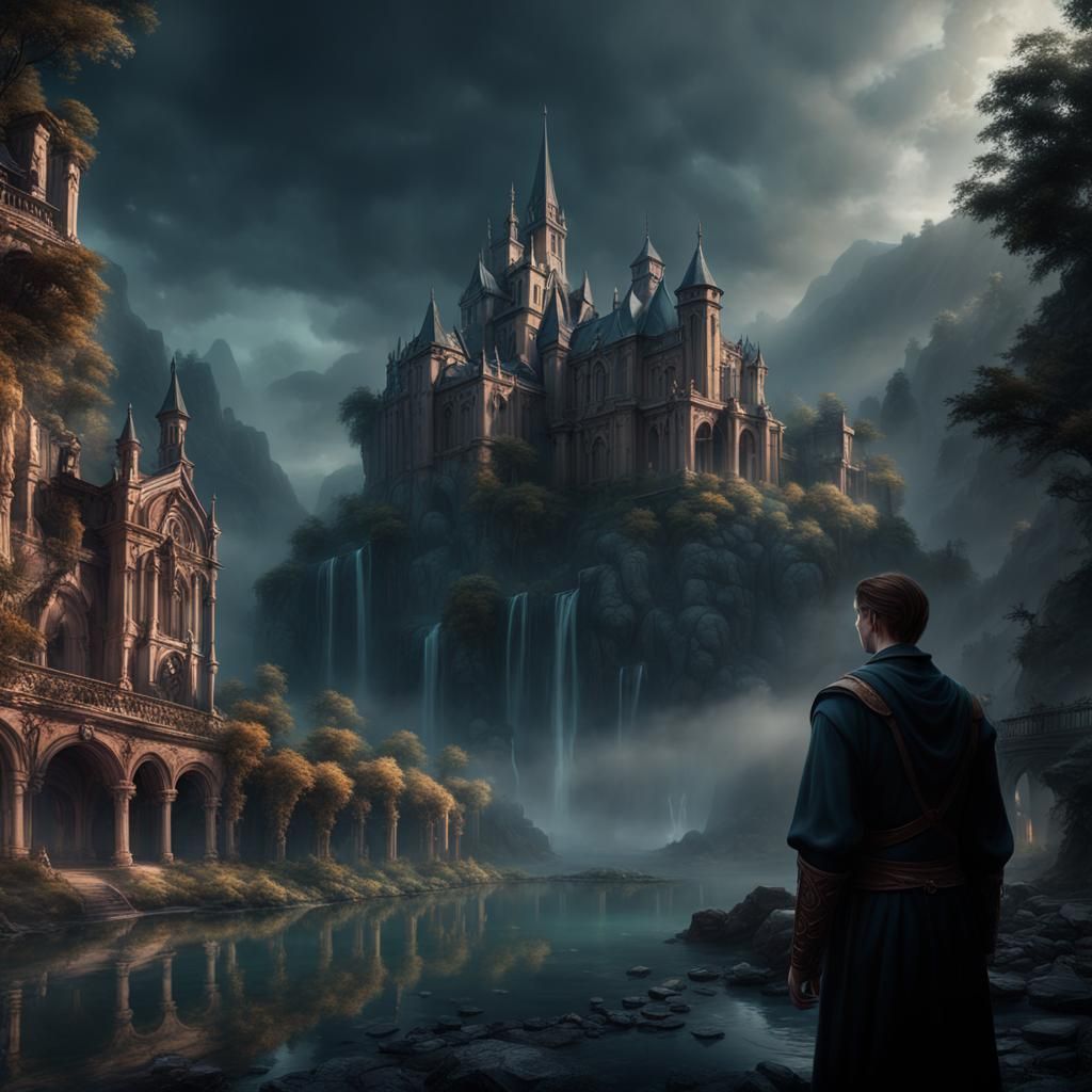 Deceived Young Man's Tears of Silence: Fantasy Art