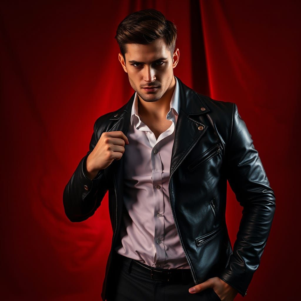 Dashing Male Pin-up in Moody Glamour