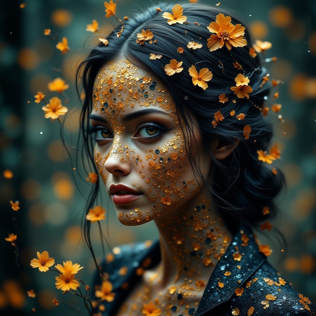 Gothic Portrait with Rain Bokeh