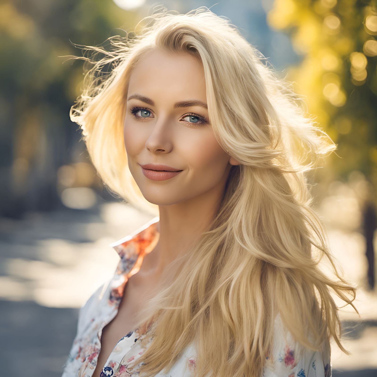 Radiant Portrait of a Beautiful Blonde Woman