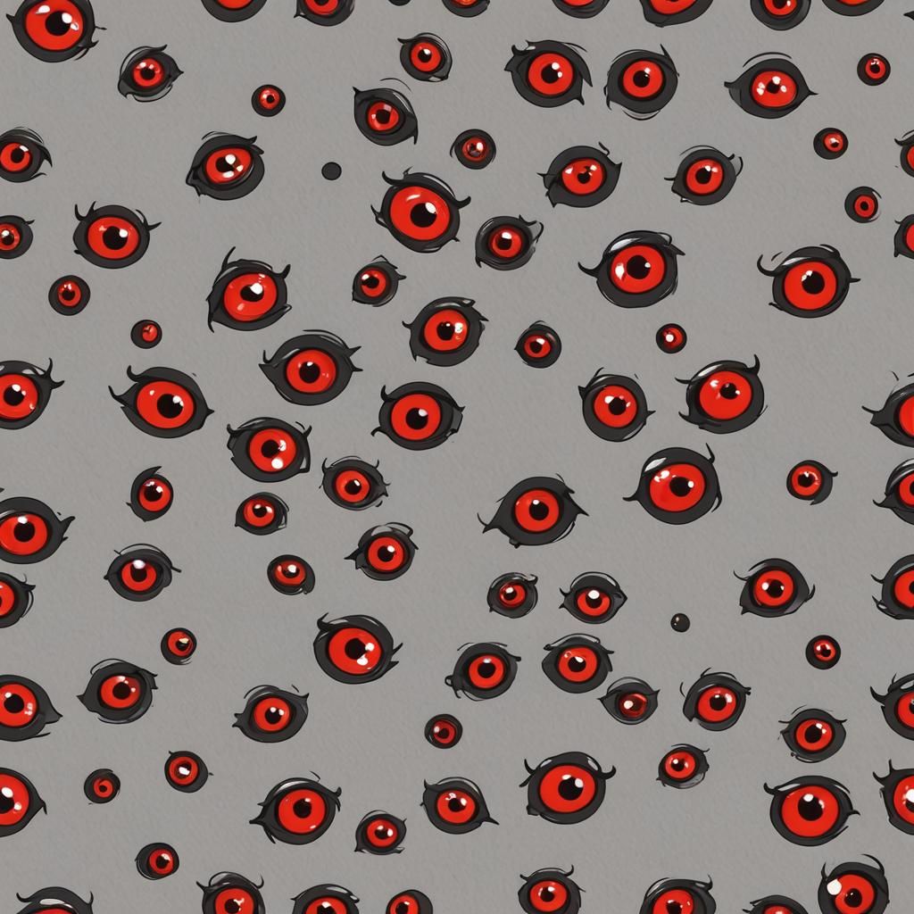 Cartoon with Striking Red Eyes
