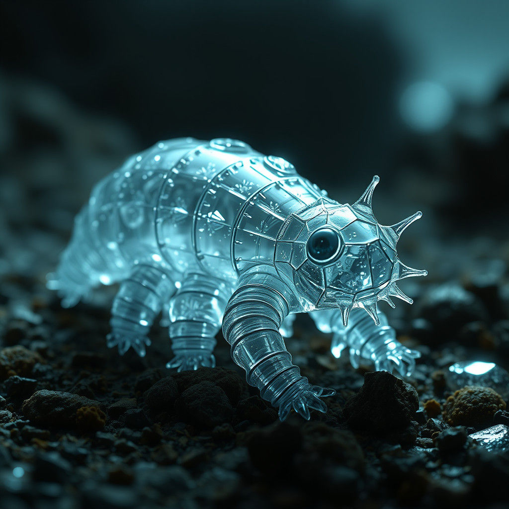 Glass Tardigrade: Intricate Digital Matte Painting