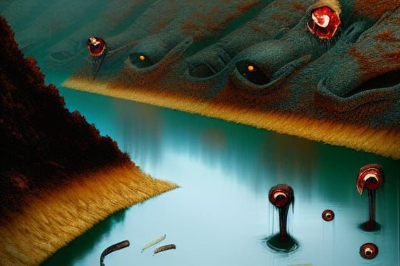 Sinister Meat Landscape with Blood River